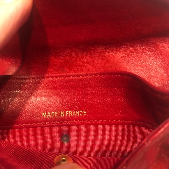 Chanel Authentic Red Quilted Y2K Lambskin Envelope Pochette Clutch Wallet - Picture 5 of 12